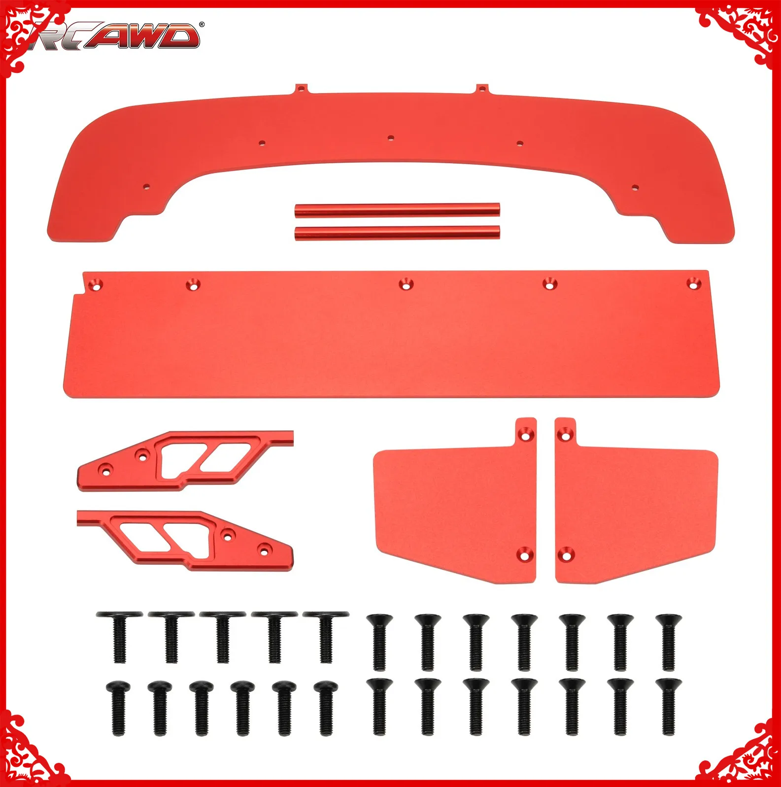 Alloy FRONT SPLITTER with Animal Bumper Guard and Side Skirt Set for Arrma 1-7 6s Infraction cars hopups upgrade parts