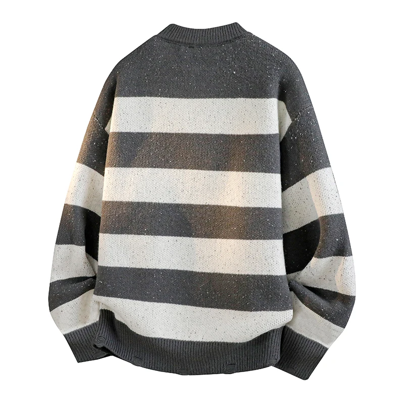 For Wearing Inside and Outside Comfortable and Breathable Pullover Top High-quality Home Striped Warm Knit Sweater Leisure