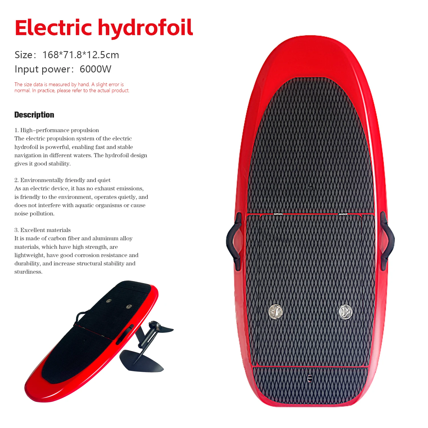 Customizable Unisex Electric Foil Hydrofoil Surfboard Super Performance Carbon Fiber Water Surfing Efoil With Customizable Logo