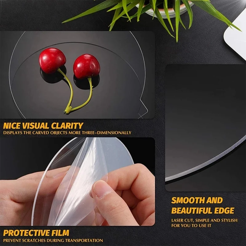 Optique Transparent Panel Board Sheet, Clear Cast, LED Light Base, Table Signs, DIY Display Projects, Craft 8 Pcs