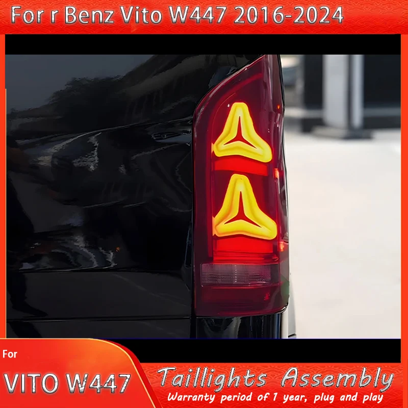 

Для Benz Vito W447 2016-2024 автомобильные аксессуары задний фонарь в сборе указатель поворота динамический задний бампер стоп-сигнал ходовые огни