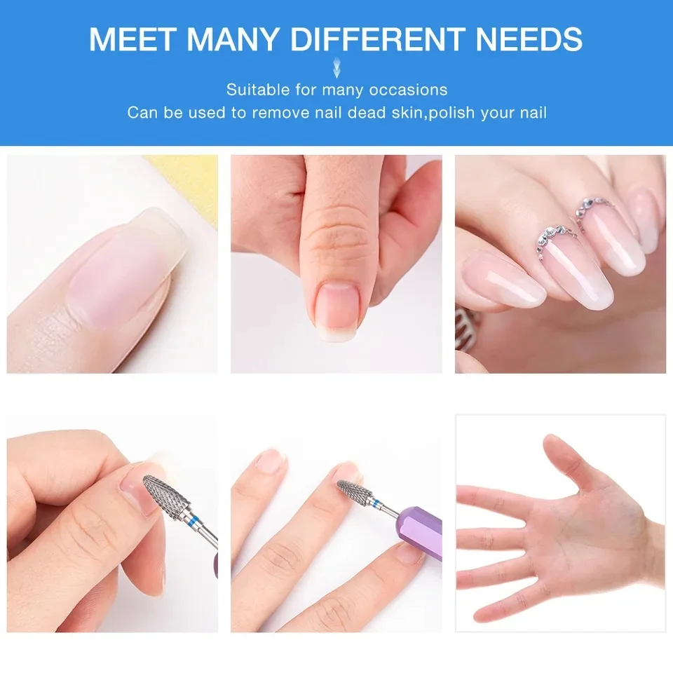 1 Stück Hartmetall-Nagelbohrer, Nagelfeilen-Bits, Elektrischer Fräser für Maniküre, Bohrer für Pediküre-Werkzeuge – Detail 5