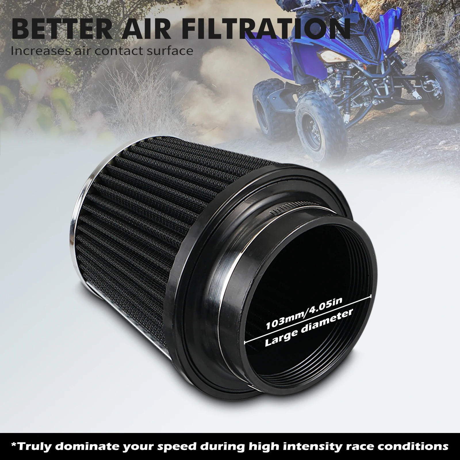 NICECNC ATV Intake System Filter Kit for Yamaha Raptor 700 2006-2024 Raptor 700R 2009-2024 Air Box 1S3-14411-00-00