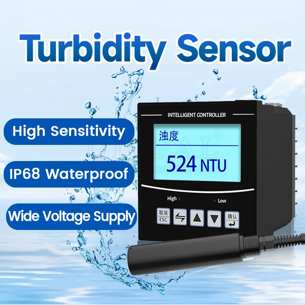 Turbidity Sensor Detector Turbidity Sludge Concentration Meter MLSS DC 10V-30V Suspension Water Quality RS485 Transmitters