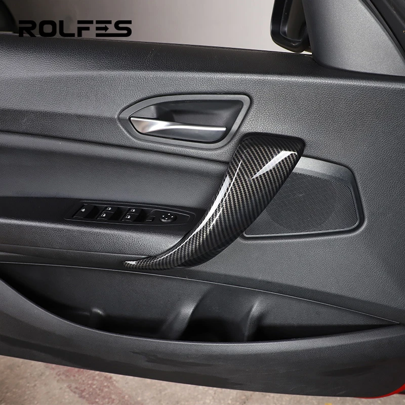 ROLFES 2 Door model Inner Door Armrest Handle Cover Trim Sticker For BMW 1 2 Series F20 F21 F22 F23 2012-2018 Car Accessories