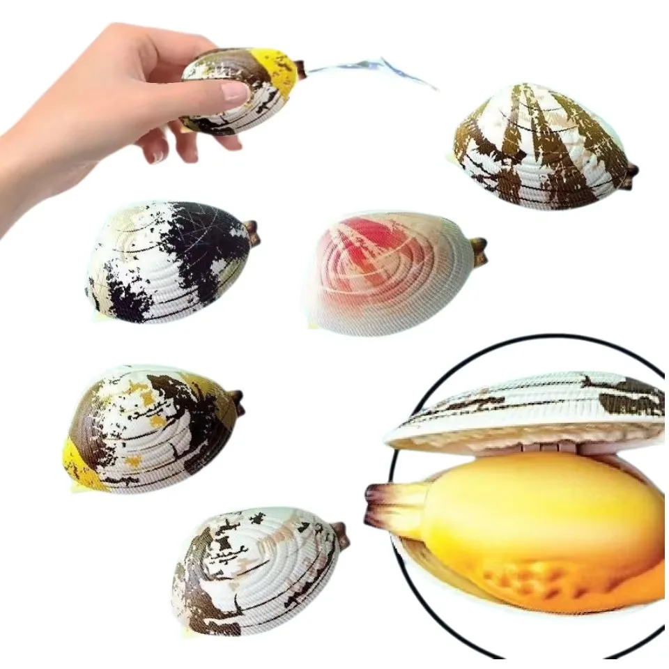 Squishy Fidgets Toys Water Spraying Clam Toy Flower Armor Prank Shell Decompression Summer Fun Spray  Beach Party Water Gifts