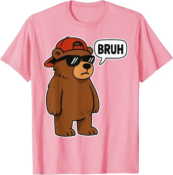Cool Bruh Bear Herren Damen Jungen Teenager Lustiges Bären-T-Shirt Y2k Wildnis und Sarkasmus Spruch-T-Shirt Baumwolle Kurzarm Grafik-Bekleidung – Detail 13