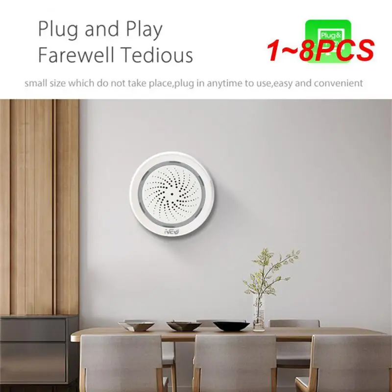 

1~8PCS Tuya Wireless WiFi Siren Alarm Sensor Sound Light Alert Smart Life Siren Compatible With Alexa Home For Home