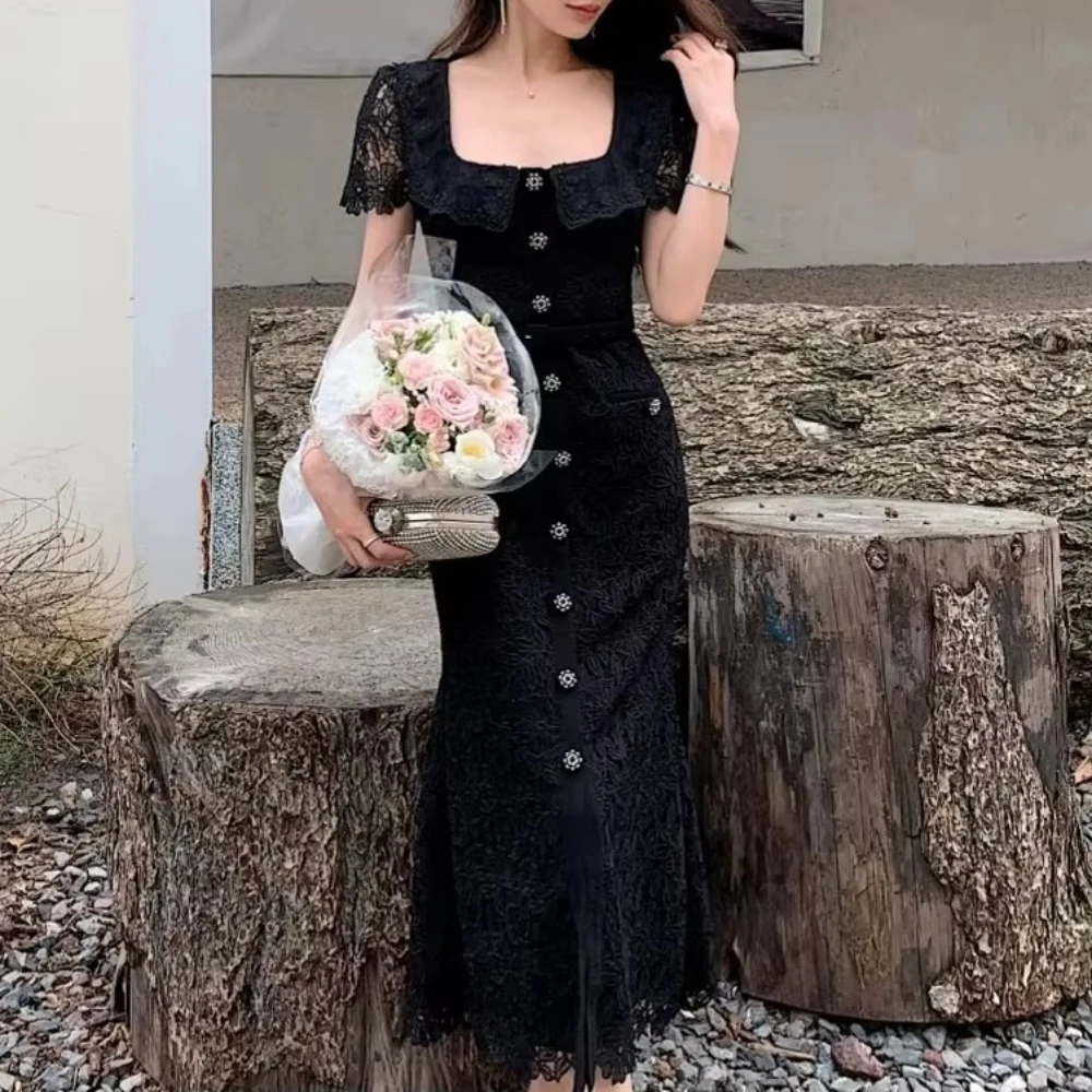 

Elegant Square Collar Long Sleeves Evening Dresses Sexy Celebrity Long Dress Exquisite High Quality Prom Party Gowns Customized