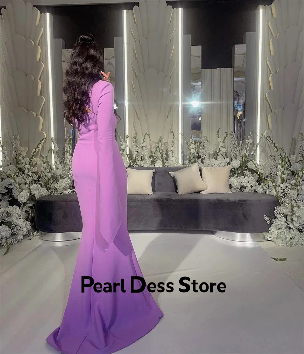 Pearl One Shoulder Elegant Party Dresses 2024 for Wedding Guest Dress Women Purple Long Style Fish Tail Satin Prom Dresses Sale