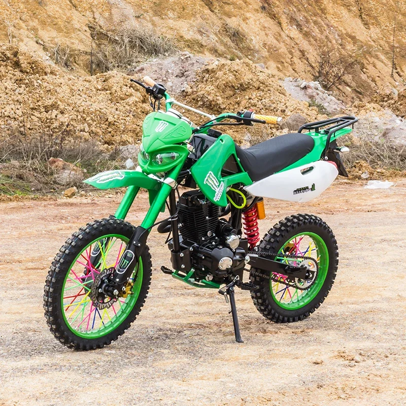 

Dirtbike with 4-Stroke Big Wheel, Dirt Pit Bike Gasoline Motorcycles 125CC Air Cool Kick And Electric Start Off Road