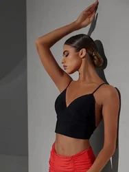 Basic Mini Top Black White Color Practice Clothes Sports Based Top With Bra ZYMdancestyle Latin Dance Top Sport Wear