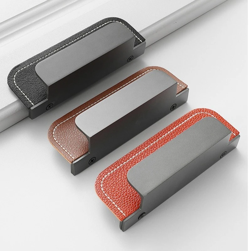

Embedded leather groove cabinet door handle, wine cabinet, shoe cabinet, wardrobe, wardrobe, high-end home decoration handle