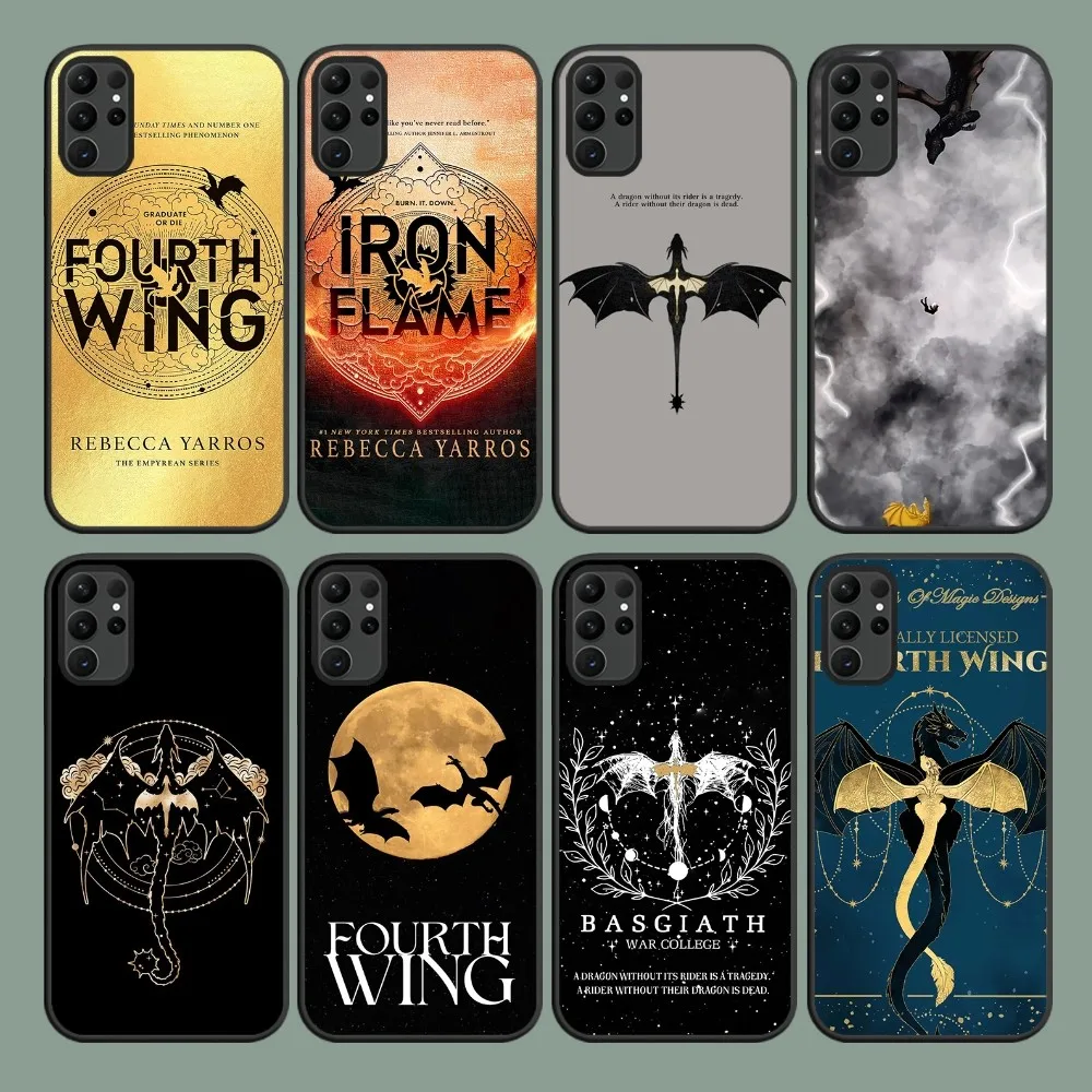 Books F-Fourth Wing Iron F-Flame Phone Case For Samsung Galaxy S24 S22 S23 S30 Note 20 10 Plus Lite FE ULTRA Cover