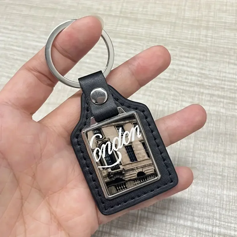 Customisable Human Photo Leather Keychain, Stylish Accessory