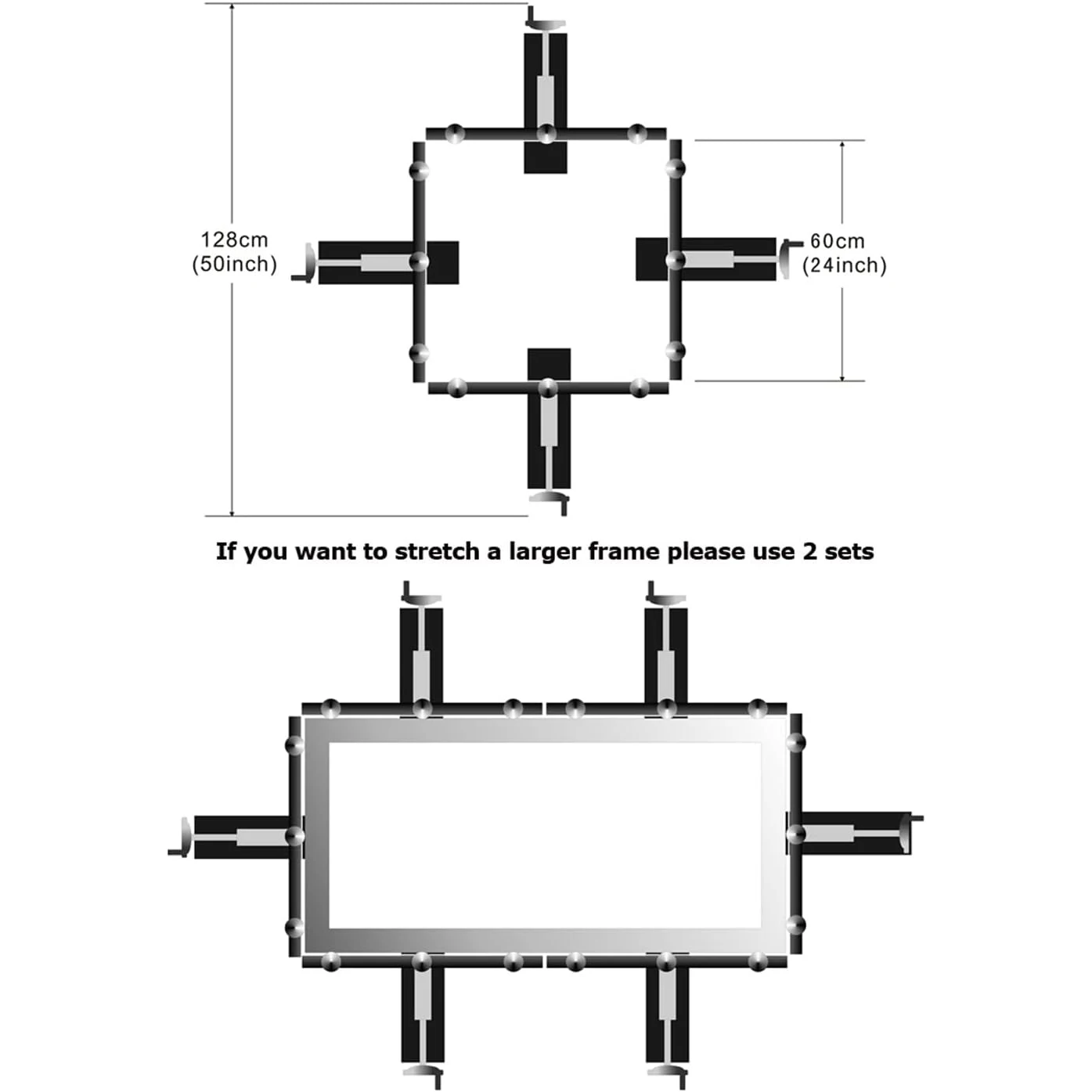 ونقالة الشاشة 24 * 24 بوصة معدات تمديد شبكية يدوية نقالة الشاشة الحريرية اليدوية لطباعة الشاشة الحريرية #2