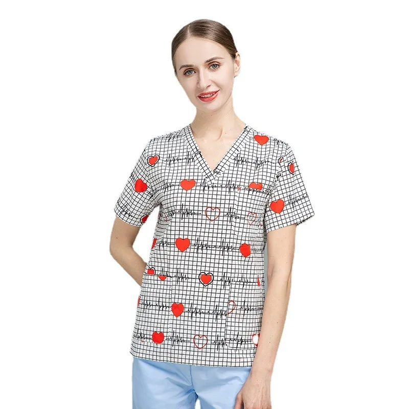 ชุดแพทย์แบบสองชิ้น แขนสั้น ผ้าฝ้ายบางเบา สำหรับฤดูร้อน เหมาะสำหรับห้องผ่าตัด