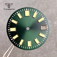 29mm 62mas Style Automatic Watch Dial Green Sunburst Face Fit NH35 Movt Date Window Hands Set Men Wristwatch Mod Parts Luminous