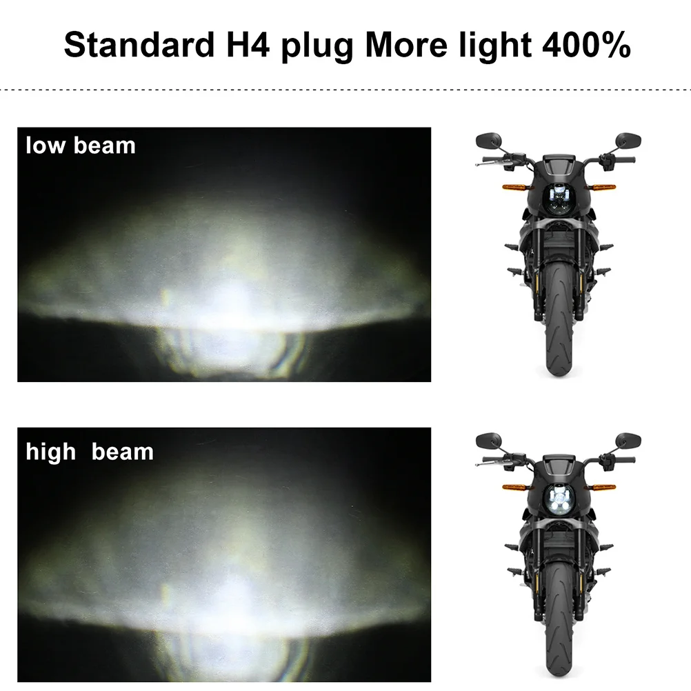 

1Pcs 5.75 Inch 6 Lamp Beads LED Motorcycle Headlamp Round Angel Eye IP67 Waterproof High Brightness Night Visibility
