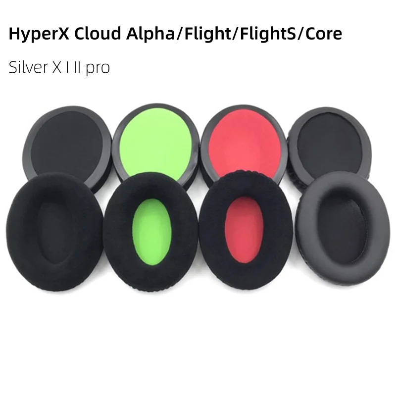 HyperX Cloud Alpha/Flight/FlightS/Core Headphone Earpads Silver X I II Pro - Replacement Ear Pads For Gaming Headsets