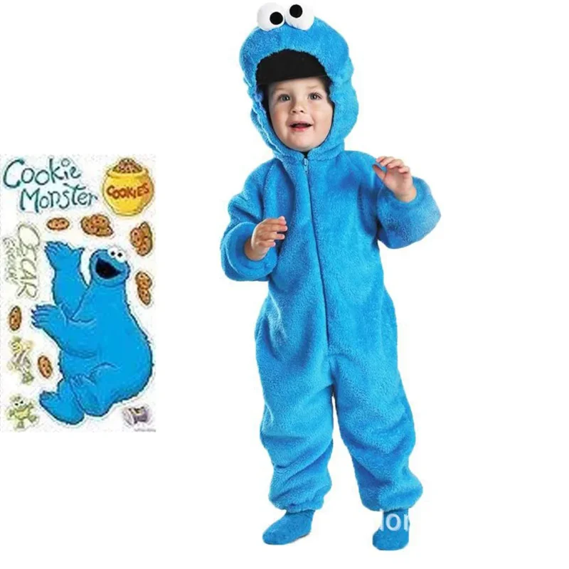 2025 New Blue Cookie Monster Red Sesame Street Elmo Animal Cosplay Pajamas Kids Halloween costume ★☆★