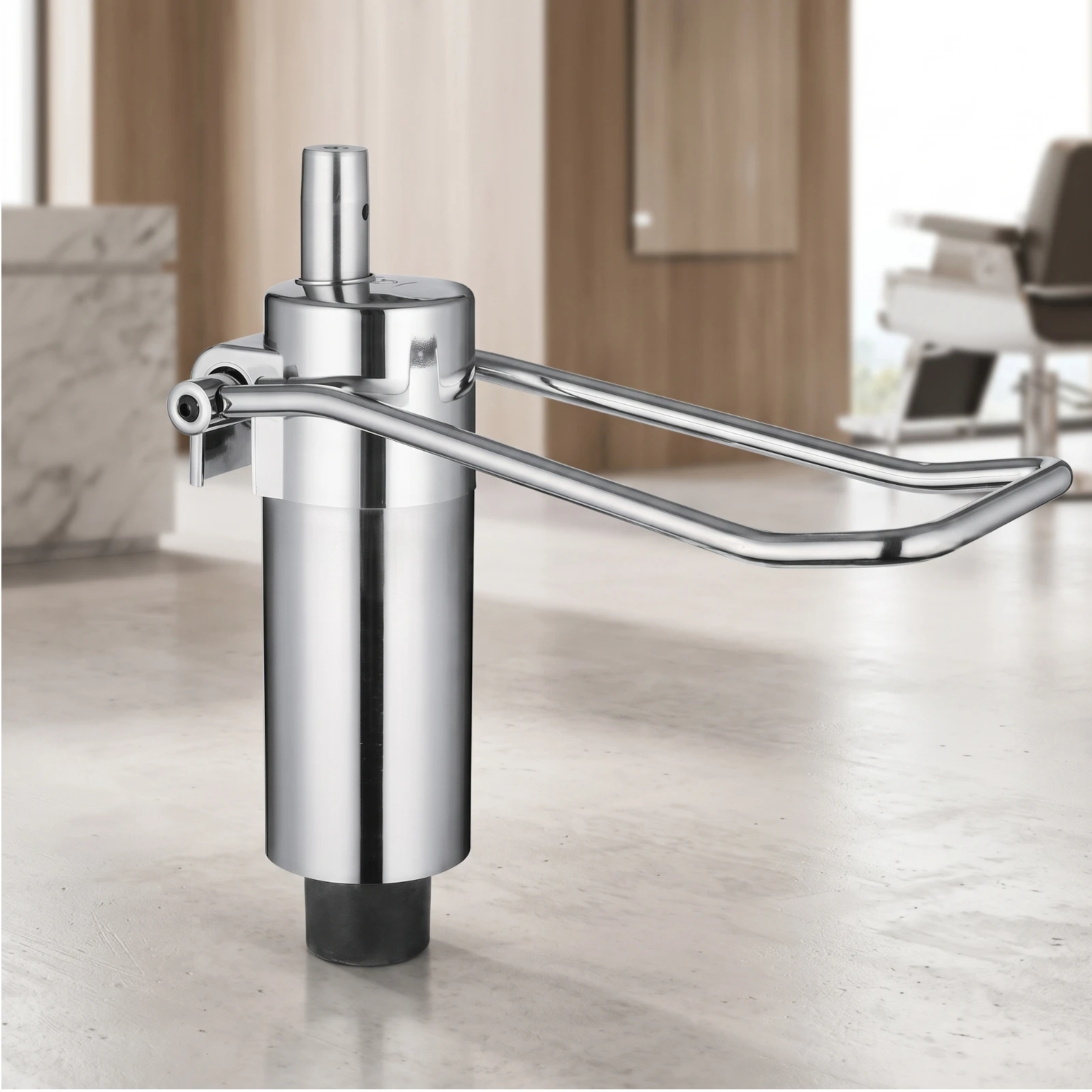 Salon Chair Pump Chrome Finished Hydraulic Cylinder with Lever for Barbers, Beauty Salons, Barber Shops