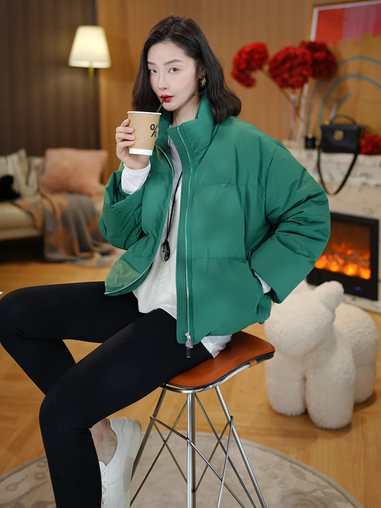 

90% White Goose down ort Jaet Warm Commute Stand Collar Outerwear Sli Versatile Women's Puffer Coat Thiened Long Sl...