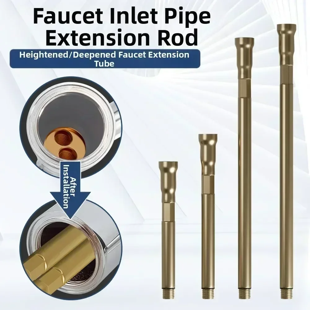 1Pc Faucet Extension Pipe Stainless Steel Water Inlet Faucet Extension Hose 10/12/19/20cm For Hot Cold Water Home Improvement