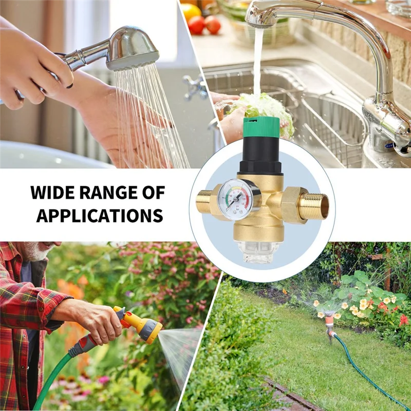 

Pressure Regulator Water With Pressure Gauge Water And Screen Filter 3/4 Inch DN20 Pressure Regulator