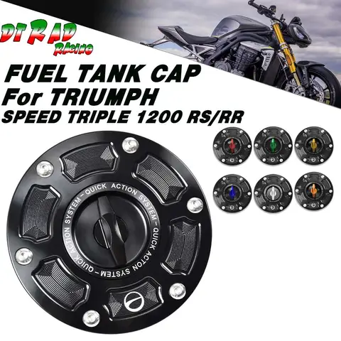 Nytt snabbkopplingslock för racingbränsletank för TRIUMPH SPEED TRIPLE 1200 RS/RR 2021-2023 motorcykel nyckelfri oljeplugg bensinlock 8 best sales Speed Triple RS - №3