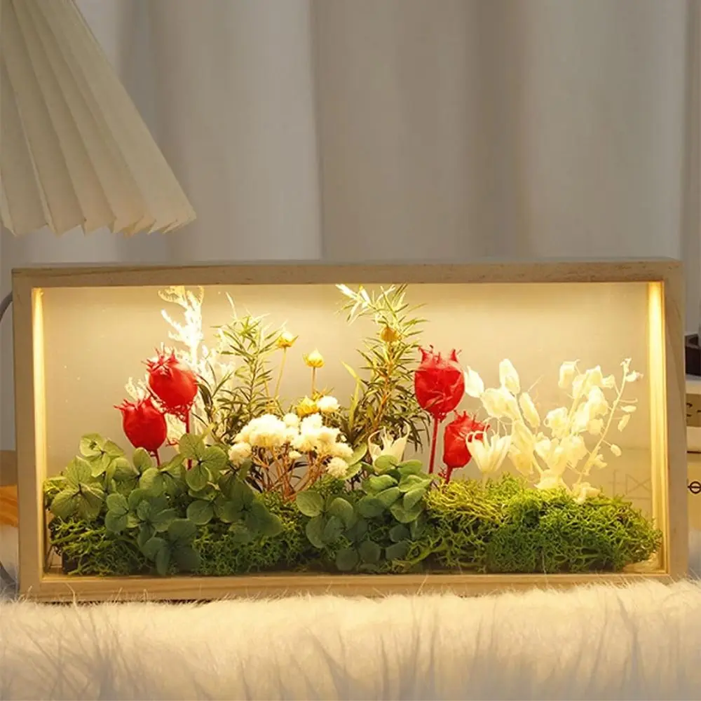 

Creative Shadow Box Frame DIY Rectangle Figures Display Case Handmade Double-Sided Display LED Light Photo Frame