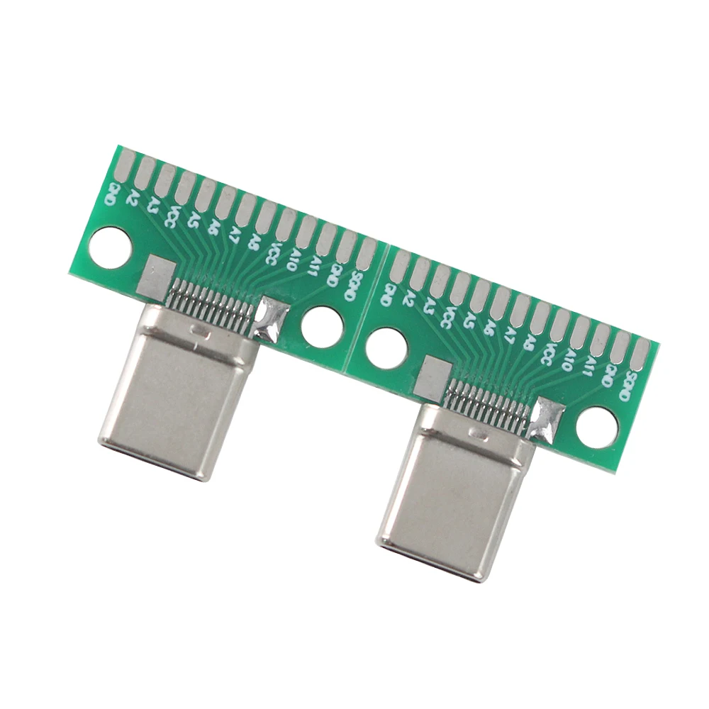 2 STKS USB 3.1 Type-C Connector Stekker Bakje Adapter Type C Test PCB Board Universele Board