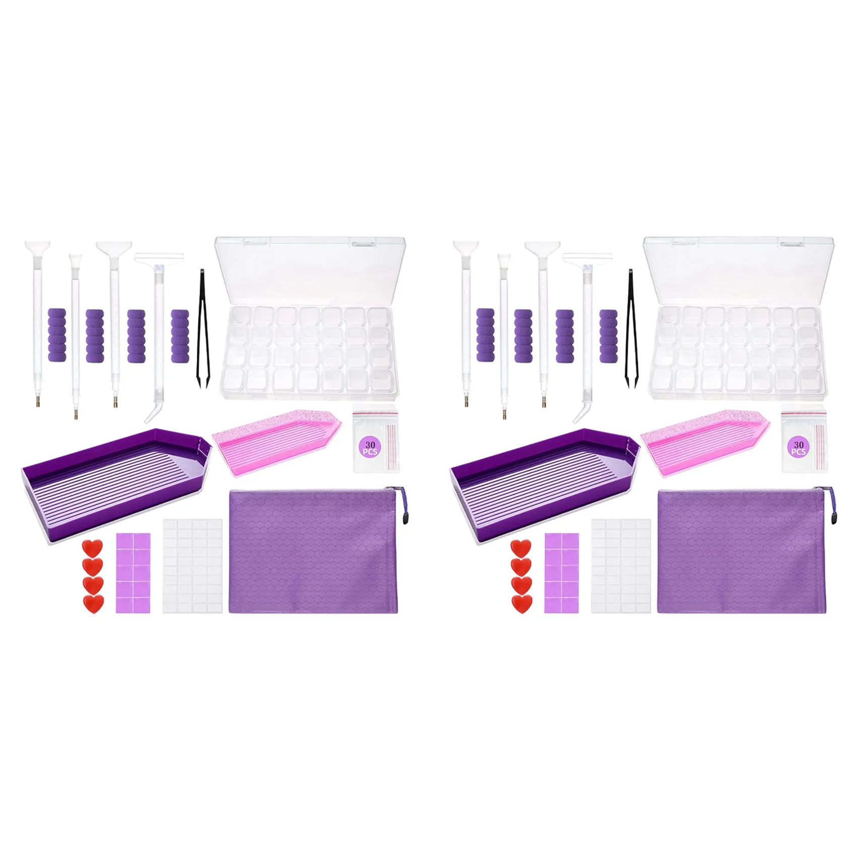 AA19 2 مجموعة DIY أدوات الطلاء الماس الماس النقاط اكسسوارات كيت ، صندوق التطريز الماس مع 56 فتحات للرسم الماس #3