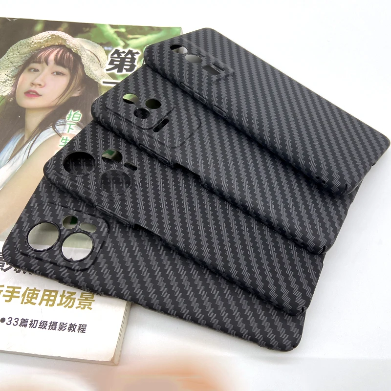 Phone Case For Xiaomi Poco F5 Pro Carbon Fiber Texture Case Plastic Protective Cover For Pocophone F5 Pro F5Pro