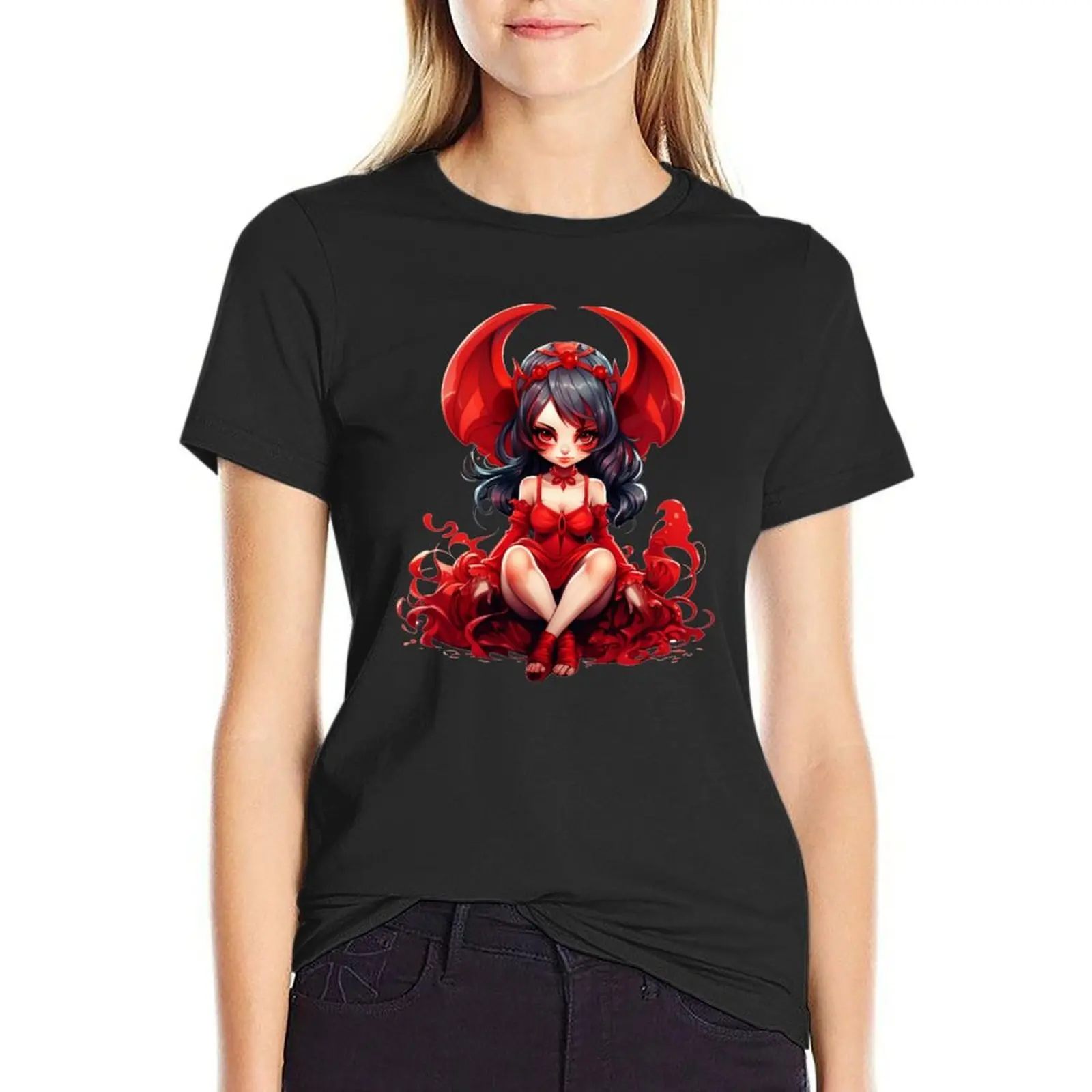 Devil girl T-Shirt customizeds tops t shirts for Women loose fit