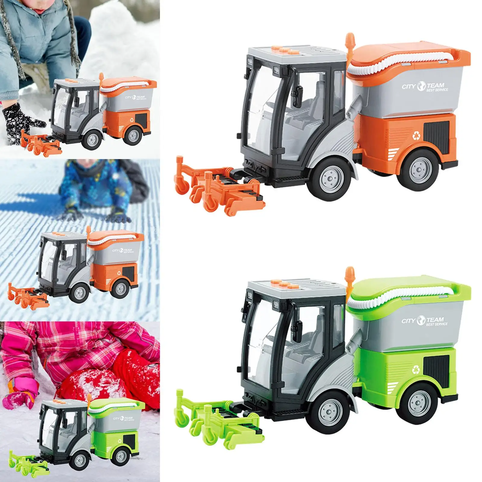 Street Sweeper Truck Boys Girls 1/16 Scale Heavy Duty Cleaning Vehicle Toy