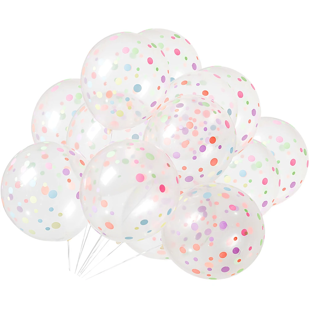 

50 Pcs Transparent Dot Latex Balloons Bright Colored Dots Party Decorations Birthday Wedding Anniversary Supplies