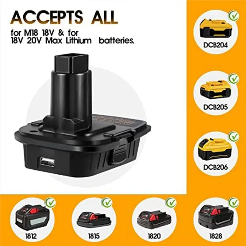 

(PQWN) For Dewalt 20V To 18V Battery Adapter, DM18D Upgraded Version DCA1820 Converter for Dewalt 18V/20V