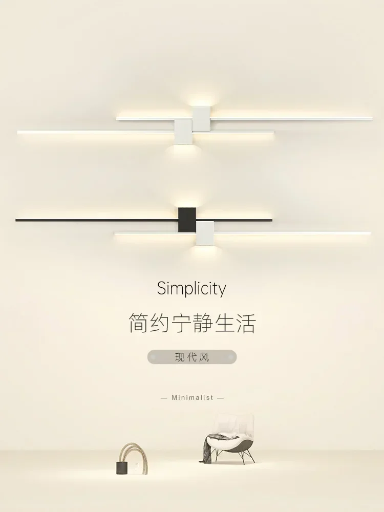 

Minimal strip wall lamp Bedroom bedside study Living room TV sofa background wall wall lampсветильник светильник настенный 벽등