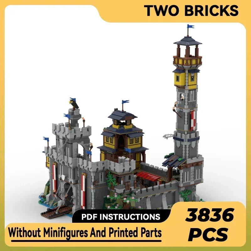 Moc tijolos de construção fortaleza militar modelo torre alta castelo tecnologia blocos modulares presentes brinquedos natal diy conjuntos montagem