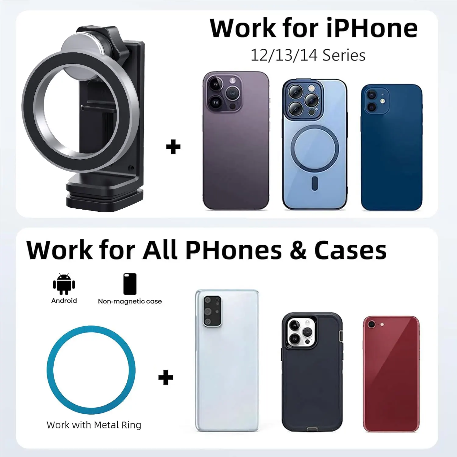 Magnetic Cell Phone Holder  Airplane Travel Essentials Phone Holder  Desktop Cell Phone Holder Tray Table Universal Phone Holder