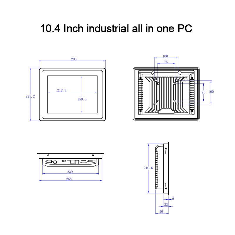 10.4 Inch Capacitive Touch Industrial AIO PC Celeron J1900 IP65 Waterproof Screen Smart Tablet Computer With WiFi