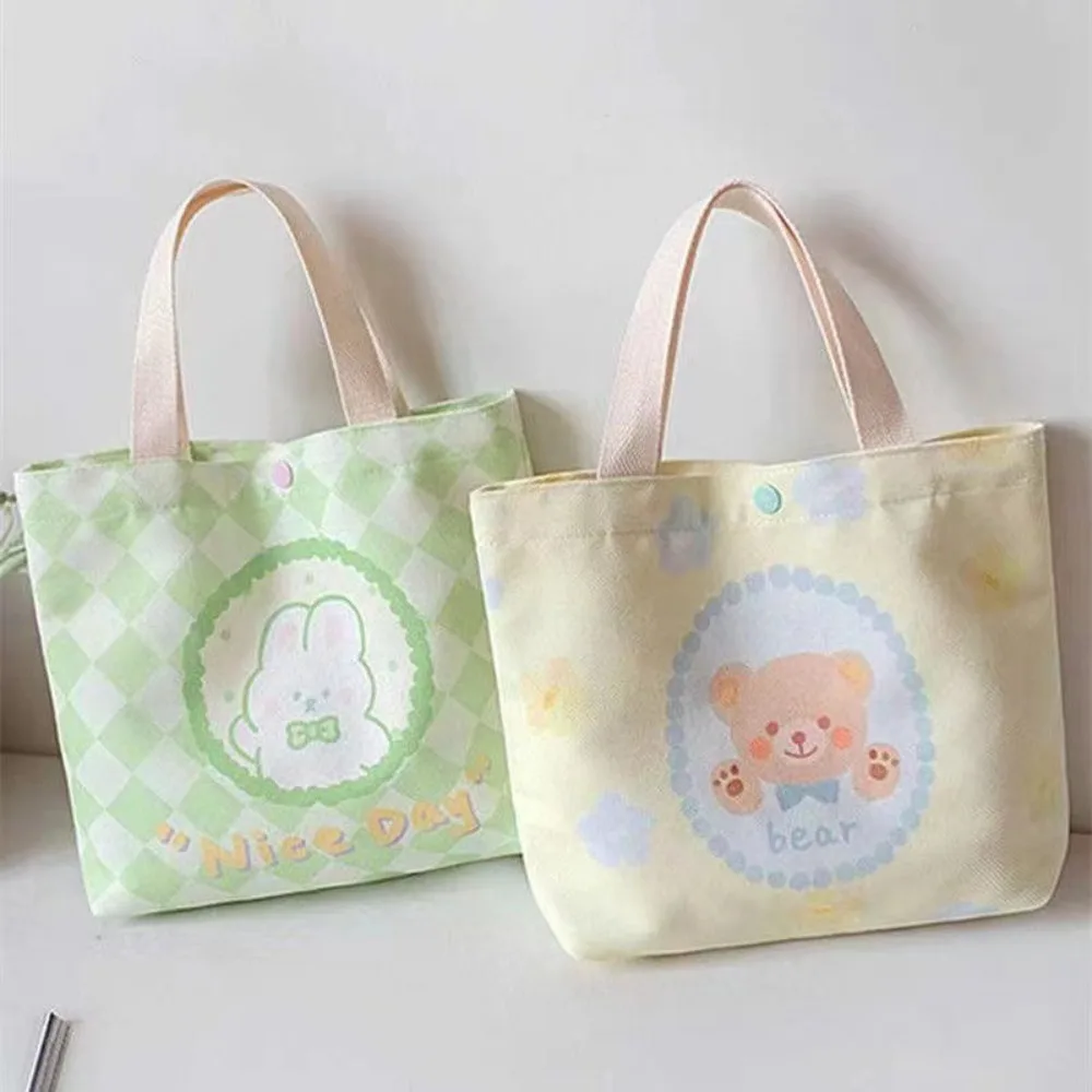 

Reusable Canvas Bag Creative Simple Versatile Large capacity Underarm Handbag Cute Printed Grocery Totes Bags