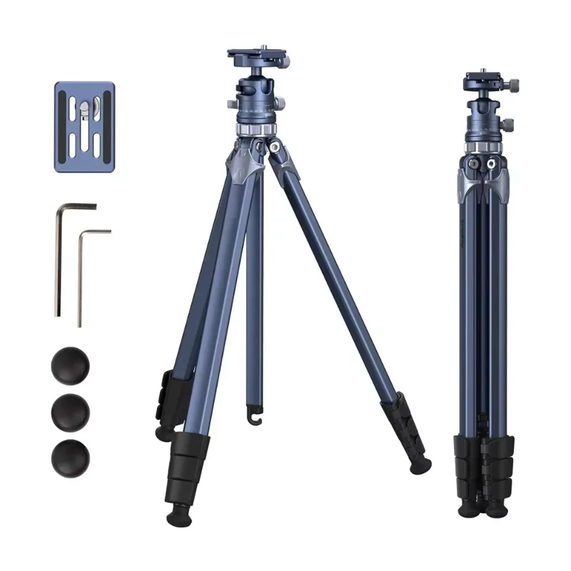 Hot Sale Aluminum Alloy Tripod With Center Column Tripod Camera Photographic Compact Travel Lightweight