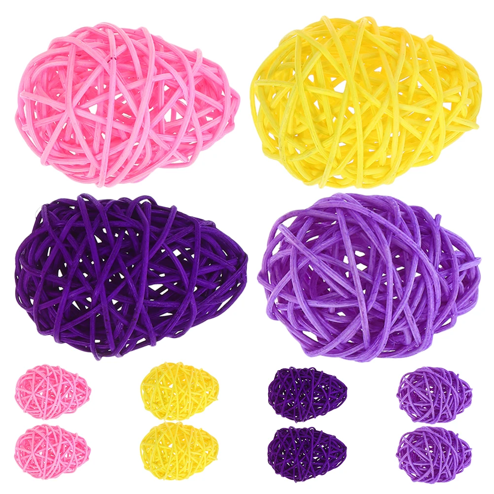 

12 Pcs Easter Eggs 6 5CM Colorful Easter Holiday Decor Handmade Decorations for Party Wedding Home Festive Accessories