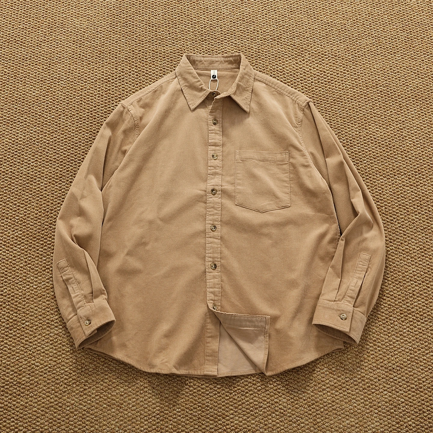 

Осенняя простая однотонная вельветовая рубашка с длинными рукавами из 100% хлопка в стиле ретро, мужская свободная модная повседневная универсальная рубашка-рубашка для пар