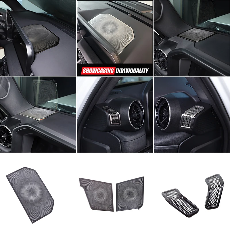 For Toyota Land Cruiser Prado LC250 2025 Automobile Dashboard Side Vent Decorative Horn Cover Speaker Net Protection Auto Parts