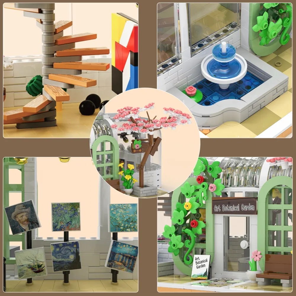 1482PCS 크리스탈 클리어 플라워 하우스 빌딩 세트 - 투명한 벽돌로 만든 겨울 정원 모델, 평화로운 디스플레이 아트 및 DIY 선물