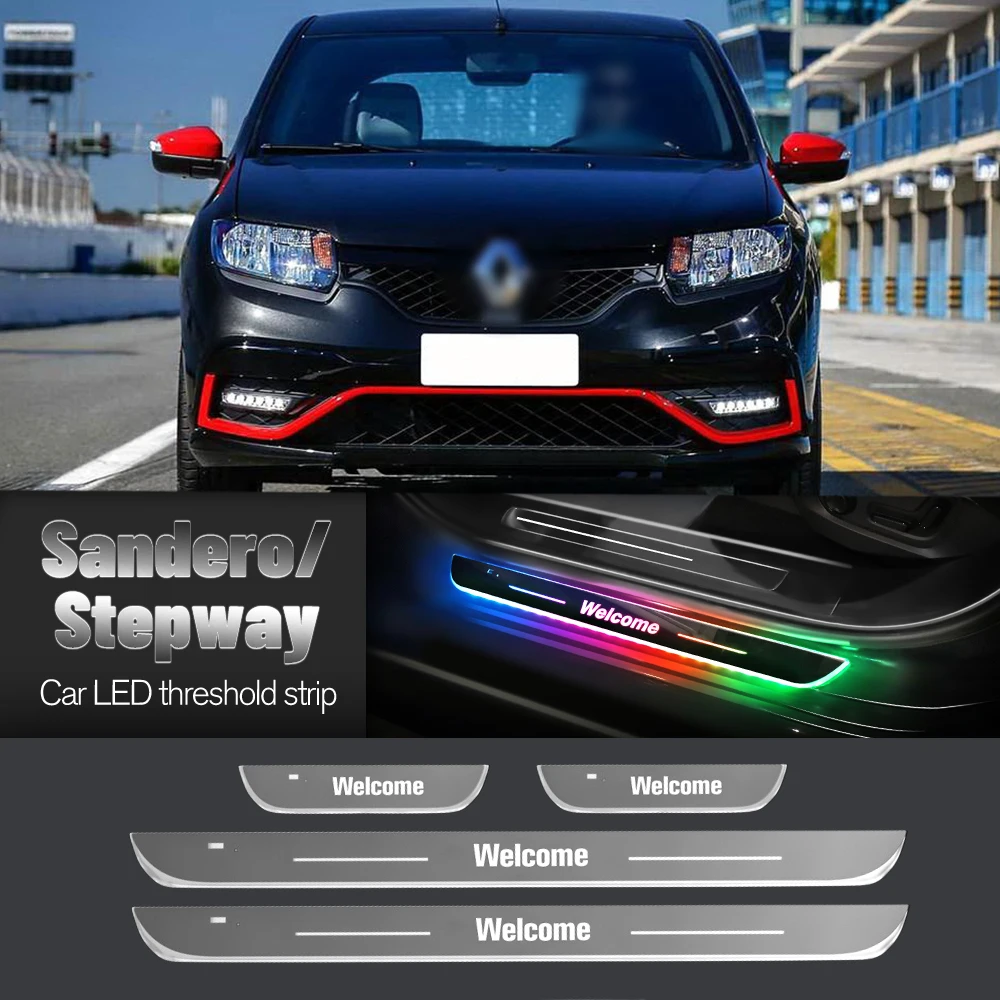 

Car Door Sill Light For Renault Sandero Stepway 2007-2019 2010 2012 Customized Logo LED Welcome Threshold Pedal Lamp Accessories