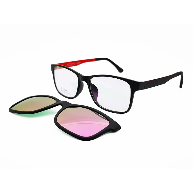 Model No TJ003 single clipping TAC polarized rectangle sunglasses lenses for myopia hyperopia eyeglasses extra clip on sunlens